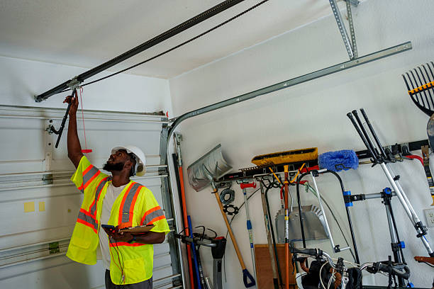 Professional Garage Door technician working in King, WI